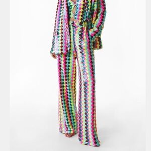 Colorful Geometric Women's Pants Uk12 //us8